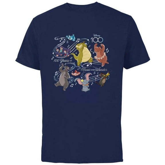 Disney 100 Years of Music and Wonder Louis & Friends D100 - Short Sleeve Cotton T-Shirt for Adults - Customized-Navy