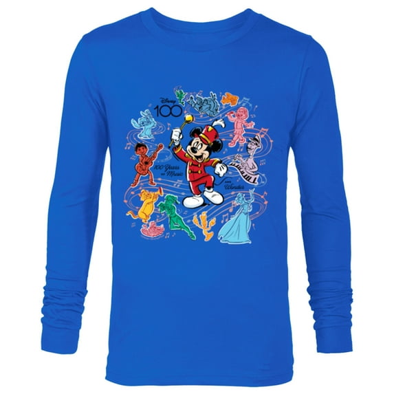 Disney 100 Years of Music and Wonder Mickey Color Fill D100 - Long Sleeve T-Shirt for Men - Customized-Navy