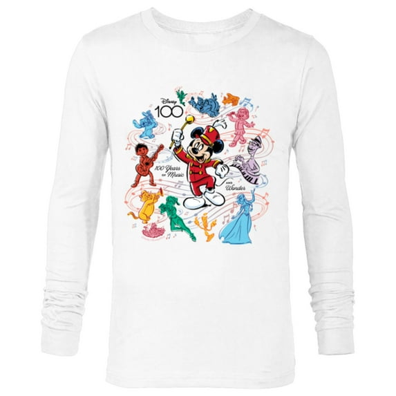 Disney 100 Years of Music and Wonder Mickey Color Fill D100 - Long Sleeve T-Shirt for Men - Customized-White