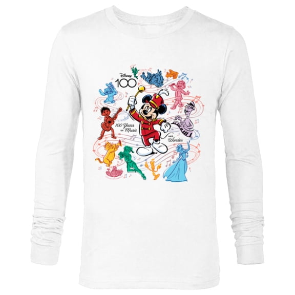 Disney 100 Years of Music and Wonder Mickey Color Fill D100 - Long Sleeve T-Shirt for Men - Customized-White