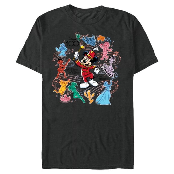 Disney 100 Years of Music and Wonder Mickey Color Fill D100 - Short Sleeve Blended T-Shirt for Adults - Customized-Dark Heather