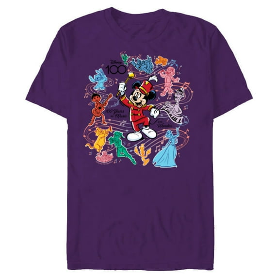 Disney 100 Years of Music and Wonder Mickey Color Fill D100 - Short Sleeve Blended T-Shirt for Adults - Customized-Purple