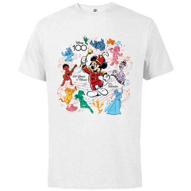 Disney 100 Years of Music and Wonder Mickey Color Fill D100 Short Sleeve Cotton T Shirt for Adults Customized White