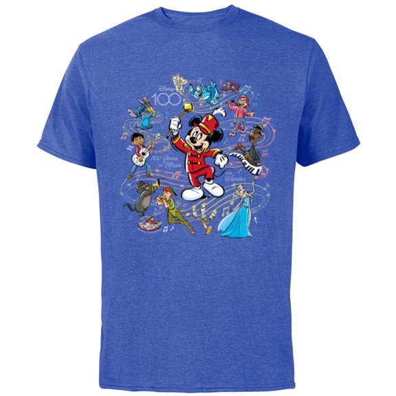 Disney 100 Years of Music and Wonder Mickey Full Color D100 - Short Sleeve Cotton T-Shirt for Adults - Customized-Royal Heather