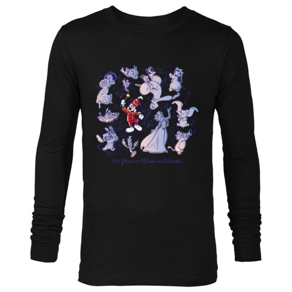 Disney 100 Years of Music and Wonder Mickey Mouse D100 - Long Sleeve T-Shirt for Men - Customized-Black