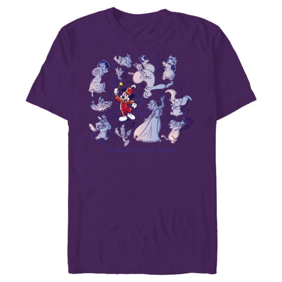 Disney 100 Years of Music and Wonder Mickey Mouse D100 - Short Sleeve Blended T-Shirt for Adults - Customized-Purple