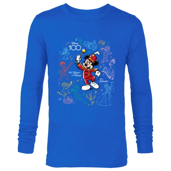 Disney 100 Years of Music and Wonder Mickey’s Music D100 - Long Sleeve T-Shirt for Men - Customized-Navy
