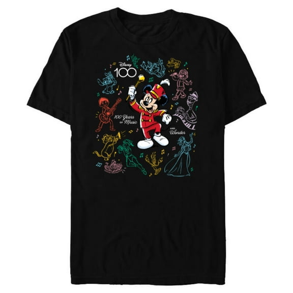 Disney 100 Years of Music and Wonder Mickey’s Music D100 - Short Sleeve Blended T-Shirt for Adults - Customized-Black