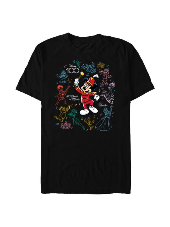 Disney 100 Years of Music and Wonder Mickey’s Music D100 - Short Sleeve Blended T-Shirt for Adults - Customized-Black