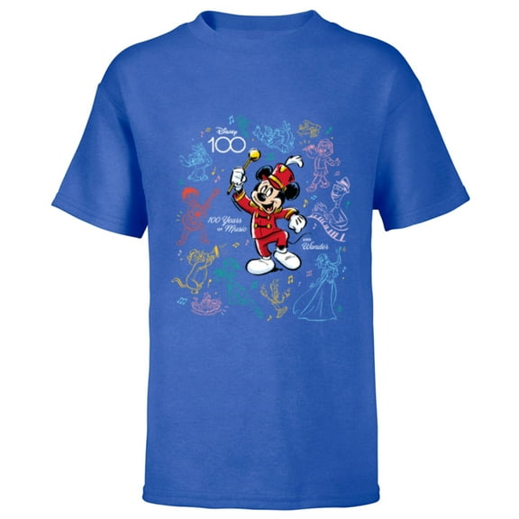 Disney 100 Years of Music and Wonder Mickey’s Music D100 - Short Sleeve T-Shirt for Kids - Customized-Royal