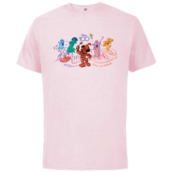 Disney 100 Years of Music and Wonder Piano Color Fill D100 - Short Sleeve Cotton T-Shirt for Adults - Customized-Soft Pink