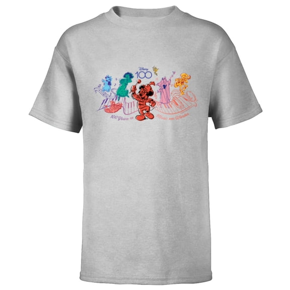 Disney 100 Years of Music and Wonder Piano Color Fill D100 - Short Sleeve T-Shirt for Kids - Customized-Athletic Heather