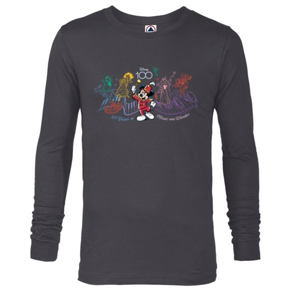 Disney 100 Years of Music and Wonder Piano Color Lines D100 - Long Sleeve T-Shirt for Men - Customized-Charcoal Heather