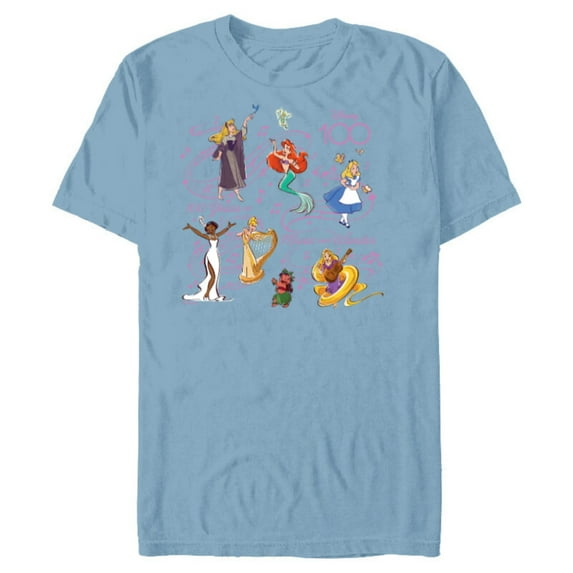 Disney 100 Years of Music and Wonder Princess Songs D100 - Short Sleeve Blended T-Shirt for Adults - Customized-Ocean Blue