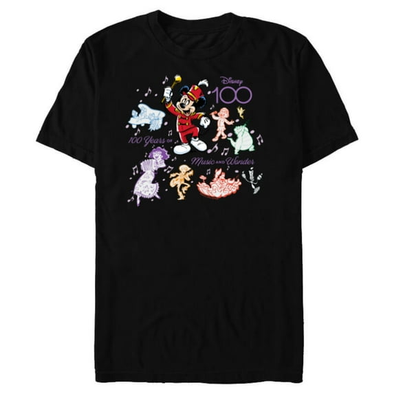 Disney 100 Years of Music and Wonder Tuneful Team D100 - Short Sleeve Blended T-Shirt for Adults - Customized-Black