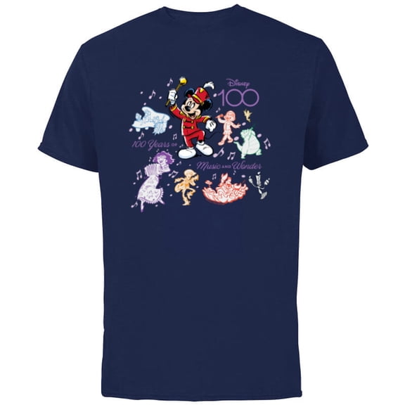 Disney 100 Years of Music and Wonder Tuneful Team D100 - Short Sleeve Cotton T-Shirt for Adults - Customized-Navy