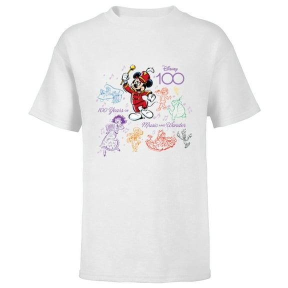 Disney 100 Years of Music and Wonder Tuneful Team D100 - Short Sleeve T-Shirt for Kids - Customized-White