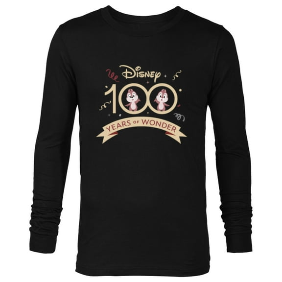 Disney 100 Years of Wonder Chip 'n Dale Muted Cute D100 - Long Sleeve T-Shirt for Men - Customized-Black
