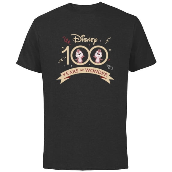 Disney 100 Years of Wonder Chip 'n Dale Muted Cute D100 - Short Sleeve Cotton T-Shirt for Adults - Customized-Black