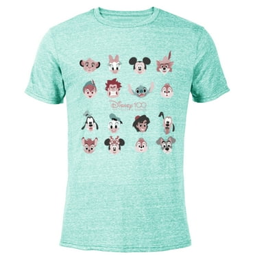 Disney 100 Years of Wonder Famous Faces Muted Cute D100 - Short Sleeve Blended T-Shirt for Adults - Customized-Ocean Blue