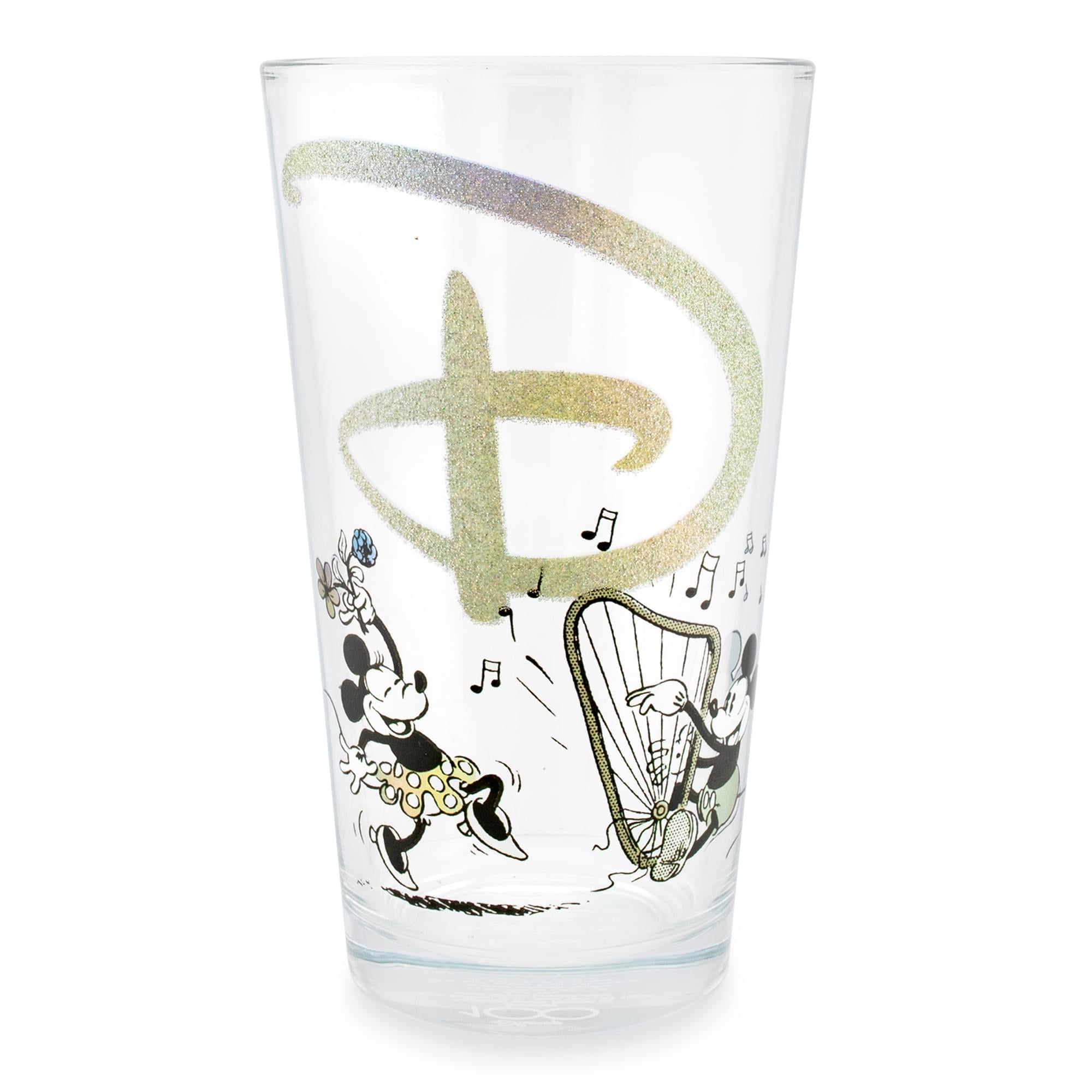 Disney 100 Years Glitter Pint Glass with Retro Design