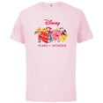 thumbnail image 1 of Disney 100 Years of Wonder Logo Happy Faces Stickers D100 - Short Sleeve Cotton T-Shirt for Adults - Customized-Soft Pink, 1 of 5
