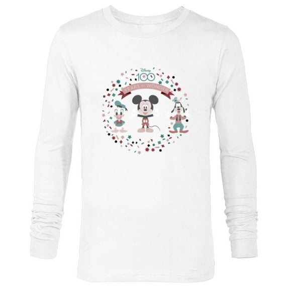 Disney 100 Years of Wonder Mickey Donald & Goofy Muted D100 - Long Sleeve T-Shirt for Men - Customized-White