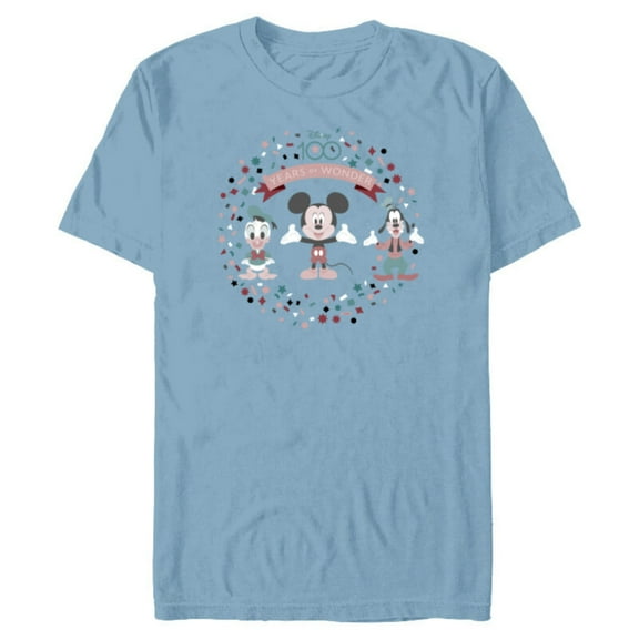 Disney 100 Years of Wonder Mickey Donald & Goofy Muted D100 - Short Sleeve Blended T-Shirt for Adults - Customized-Ocean Blue