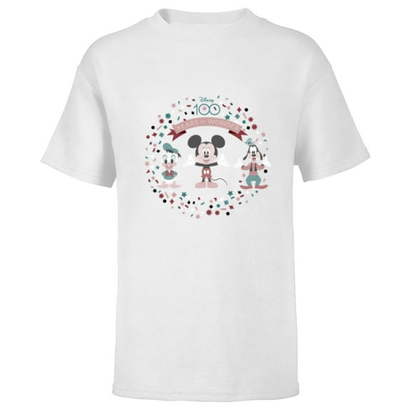 Disney 100 Years of Wonder Mickey Donald & Goofy Muted D100 - Short Sleeve T-Shirt for Kids - Customized-White