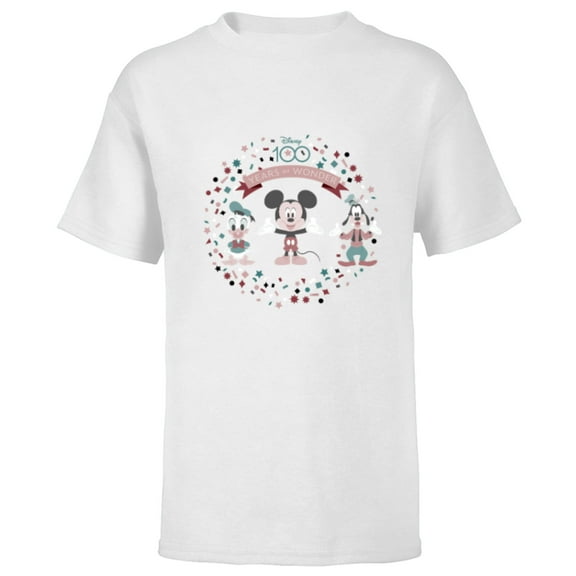 Disney 100 Years of Wonder Mickey Donald & Goofy Muted D100 - Short Sleeve T-Shirt for Kids - Customized-White