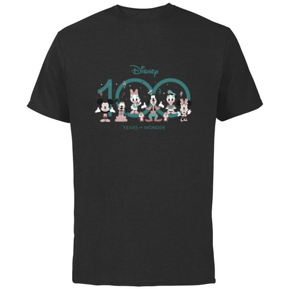 Disney 100 Years of Wonder Mickey & Pals Muted Cute D100 - Short Sleeve Cotton T-Shirt for Adults - Customized-Black