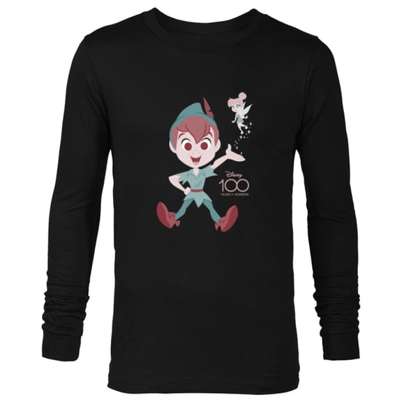 Disney 100 Years of Wonder Peter Pan Tinker Bell Muted D100 - Long Sleeve T-Shirt for Men - Customized-Black