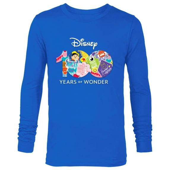 Disney 100 Years of Wonder Pixar Happy Faces Stickers D100 - Long Sleeve T-Shirt for Men - Customized-Navy