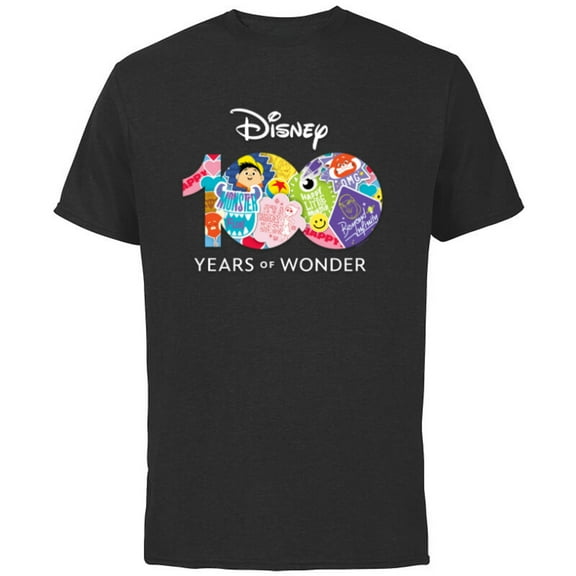 Disney 100 Years of Wonder Pixar Happy Faces Stickers D100 - Short Sleeve Cotton T-Shirt for Adults - Customized-Black
