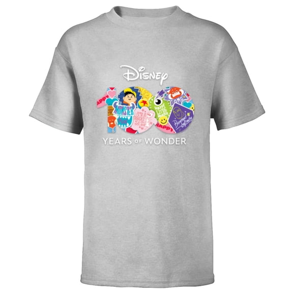 Disney 100 Years of Wonder Pixar Happy Faces Stickers D100 - Short Sleeve T-Shirt for Kids - Customized-Athletic Heather