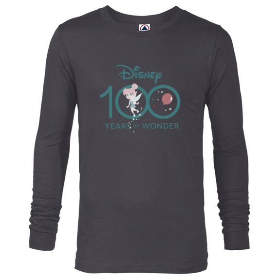 Disney 100 Years of Wonder Tinker Bell Muted Cute D100 - Long Sleeve T-Shirt for Men - Customized-Charcoal Heather