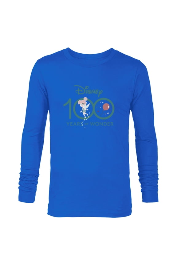 Disney 100 Years of Wonder Tinker Bell Muted Cute D100 - Long Sleeve T-Shirt for Men - Customized-Navy