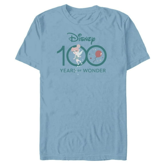 Disney 100 Years of Wonder Tinker Bell Muted Cute D100 - Short Sleeve Blended T-Shirt for Adults - Customized-Ocean Blue