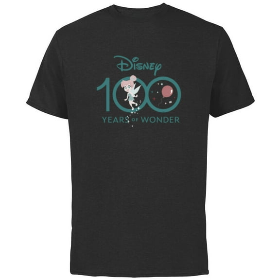 Disney 100 Years of Wonder Tinker Bell Muted Cute D100 - Short Sleeve Cotton T-Shirt for Adults - Customized-Black
