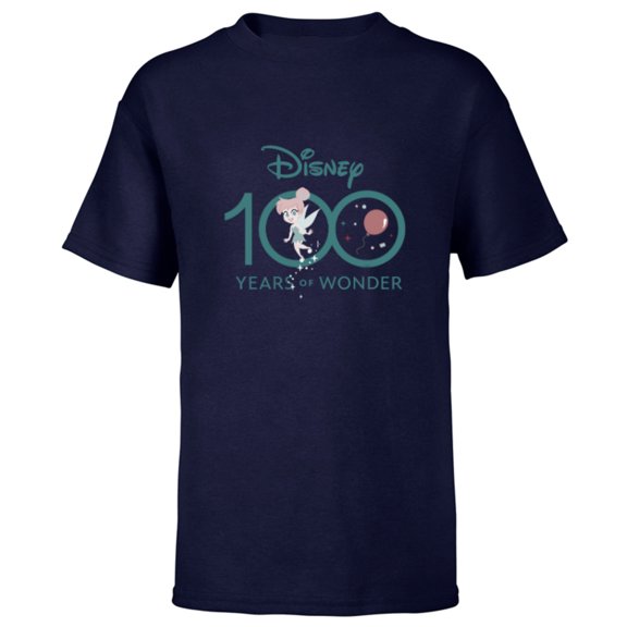 Disney 100 Years of Wonder Tinker Bell Muted Cute D100 - Short Sleeve T-Shirt for Kids - Customized-Navy