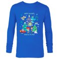 thumbnail image 1 of Disney 100 and Pixar Christmas Happy Holidays from Us to You - Long Sleeve T-Shirt for Men - Customized-Navy, 1 of 5