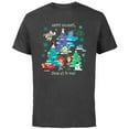 thumbnail image 1 of Disney 100 and Pixar Christmas Happy Holidays from Us to You - Short Sleeve Cotton T-Shirt for Adults - Customized-Charcoal, 1 of 5