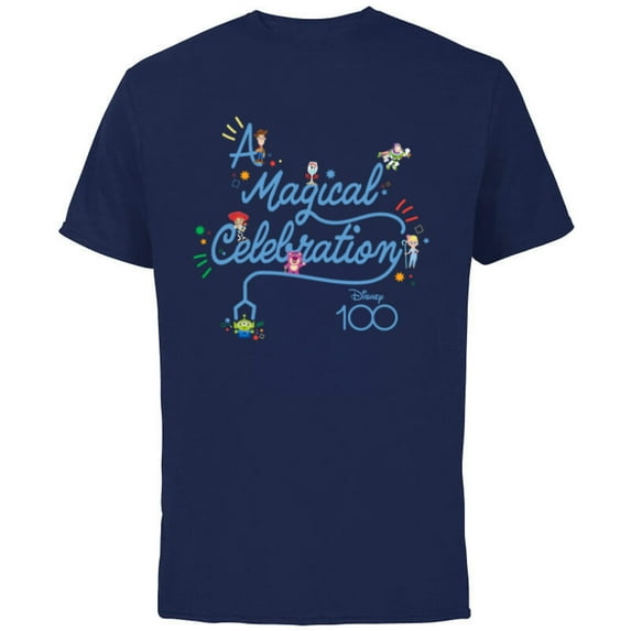 Disney 100 and Pixar’s Toy Story A Magical Celebration D100 - Short Sleeve Cotton T-Shirt for Adults - Customized-Navy