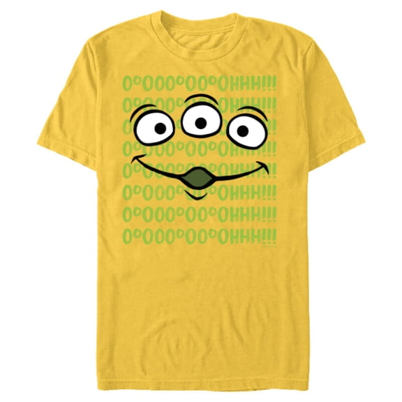 Disney 100 and Pixar’s Toy Story Alien Face Ooooh D100 - Short Sleeve Blended T-Shirt for Adults - Customized-Yellow