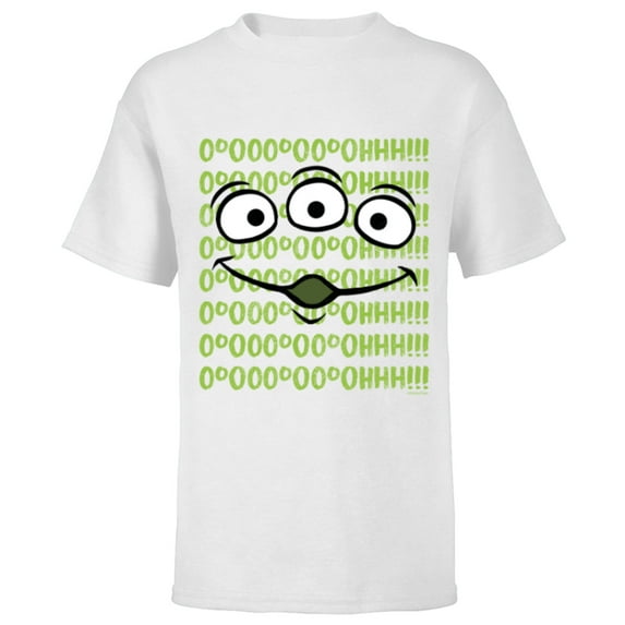 Disney 100 and Pixar’s Toy Story Alien Face Ooooh D100 - Short Sleeve T-Shirt for Kids - Customized-White