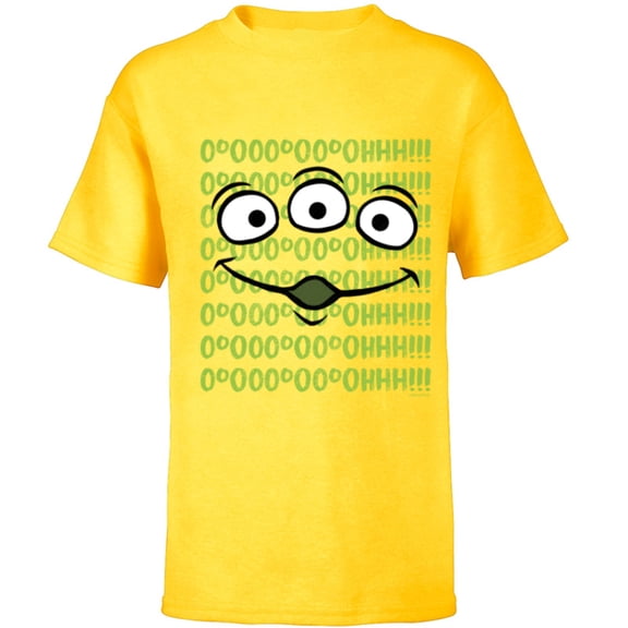 Disney 100 and Pixar’s Toy Story Alien Face Ooooh D100 - Short Sleeve T-Shirt for Kids - Customized-Yellow