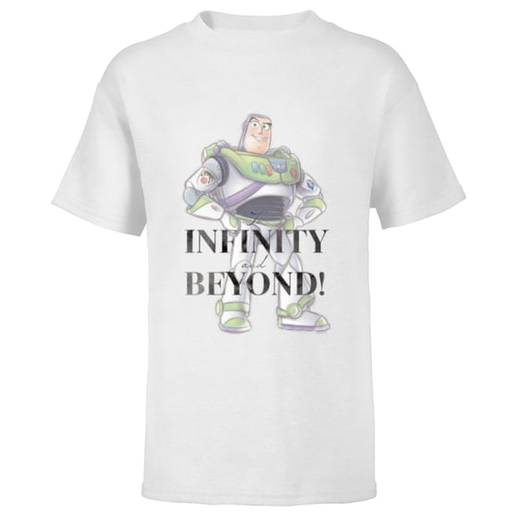 Disney 100 and Pixar’s Toy Story Buzz Lightyear To Infinity - Short Sleeve T-Shirt for Kids - Customized-White