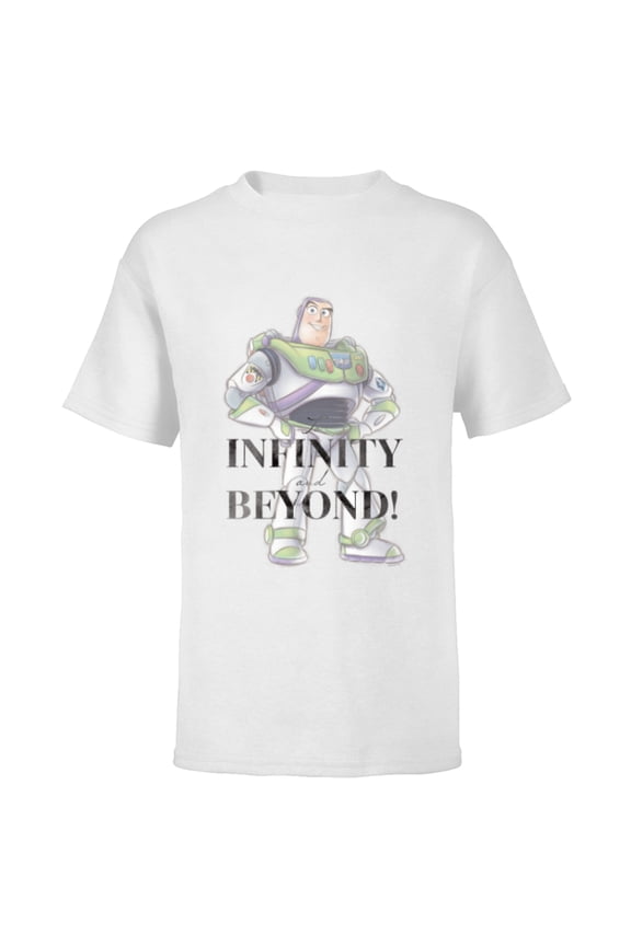 Disney 100 and Pixar’s Toy Story Buzz Lightyear To Infinity - Short Sleeve T-Shirt for Kids - Customized-White