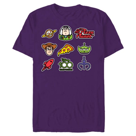 Disney 100 and Pixar’s Toy Story Stickers D100 - Short Sleeve Blended T-Shirt for Adults - Customized-Purple