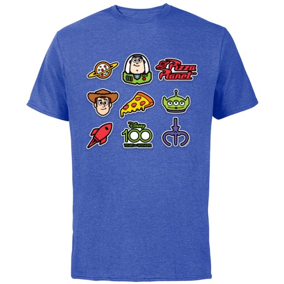 Disney 100 and Pixar’s Toy Story Stickers D100 - Short Sleeve Cotton T-Shirt for Adults - Customized-Royal Heather
